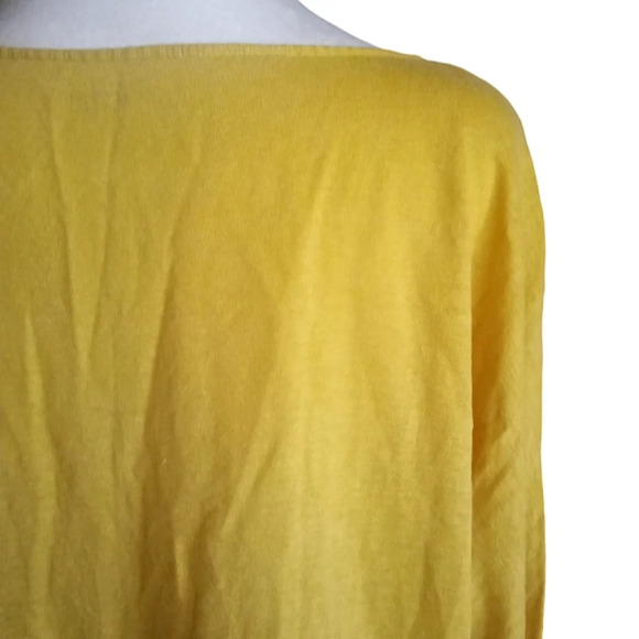 Eileen Fisher Daffodil Yellow 100% Linen Scoop Neck Blouse Size Small - Picture 6 of 8